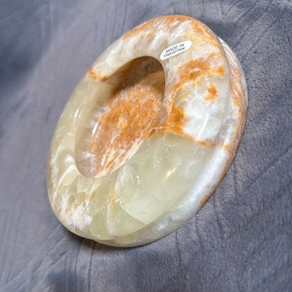 Gorgeous Natural Stone Ashtray or Trinket Box Heavy BRAND NEW Great Gift - Picture 4 of 12